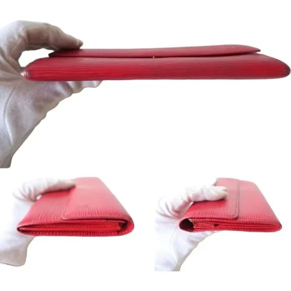 409099F V Louis Vuitton Wallet Long Sarah Bifold Red Epi - Picture 7 of 11